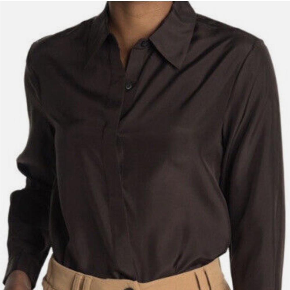 Thakoon chocolate brown buttondown Shirt.